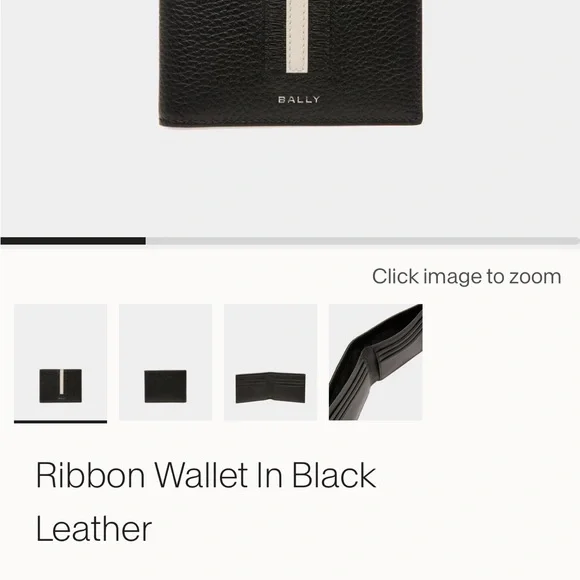 BALLY Ribbon Wallet in Black Leather (brand new - unused)